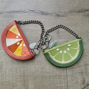 Coach Lime & Orange key rings/coin pouches